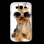 Coque Samsung Galaxy Grand Chien Yorkie avec lunette de soleil
