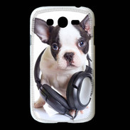 Coque Samsung Galaxy Grand Bulldog français avec casque de musique