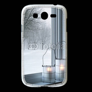 Coque Samsung Galaxy Grand paysage hiver deux lanternes