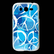 Coque Samsung Galaxy Grand Peace and love Bleu