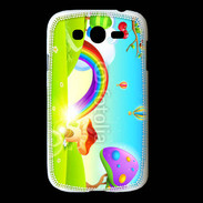 Coque Samsung Galaxy Grand Cartoon nature et arc en ciel