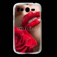 Coque Samsung Galaxy Grand Bouche et rose glamour