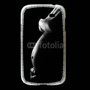 Coque Samsung Galaxy Grand Femme enceinte en noir et blanc