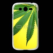 Coque Samsung Galaxy Grand Feuille de cannabis sur fond jaune
