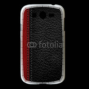 Coque Samsung Galaxy Grand Effet cuir noir et rouge