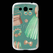Coque Samsung Galaxy Grand Fond fashion vert et marron 2