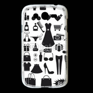 Coque Samsung Galaxy Grand Fond fashion noir et blanc 2