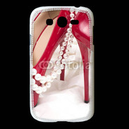 Coque Samsung Galaxy Grand Escarpins rouges et perles
