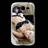 Coque Samsung Galaxy Grand Femme sexy blonde à l'intérieur d'une voiture