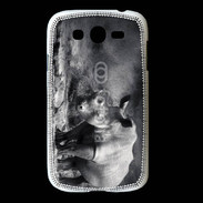 Coque Samsung Galaxy Grand Rhinocéros noir et blanc