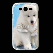 Coque Samsung Galaxy Grand Chien blanc et paire de chaussons