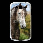 Coque Samsung Galaxy Grand Portrait cheval arabe gris 1