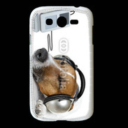 Coque Samsung Galaxy Grand Chien écoutant de la musique