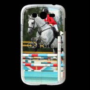 Coque Samsung Galaxy Grand Jumping Equitation cheval gris