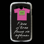 Coque Samsung Galaxy Grand Femme de rugbyman Bonus offensif-défensif Noir