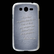 Coque Samsung Galaxy Grand Tragédie Bleu Citation Oscar Wilde