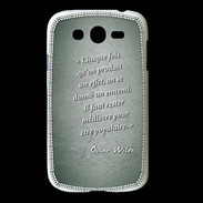 Coque Samsung Galaxy Grand Chaque fois Vert Citation Oscar Wilde