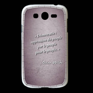 Coque Samsung Galaxy Grand Démocratie Violet Citation Oscar Wilde