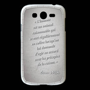 Coque Samsung Galaxy Grand Homme animal Gris Citation Oscar Wilde