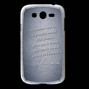 Coque Samsung Galaxy Grand Homme veut Bleu Citation Oscar Wilde