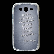 Coque Samsung Galaxy Grand Cynique Bleu Citation Oscar Wilde