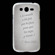 Coque Samsung Galaxy Grand Fous sages Gris Citation Oscar Wilde