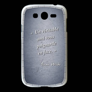 Coque Samsung Galaxy Grand Ami poignardée Bleu Citation Oscar Wilde