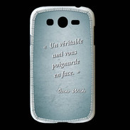 Coque Samsung Galaxy Grand Ami poignardée Turquoise Citation Oscar Wilde