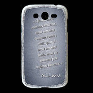 Coque Samsung Galaxy Grand Bons heureux Bleu Citation Oscar Wilde