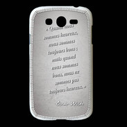 Coque Samsung Galaxy Grand Bons heureux Gris Citation Oscar Wilde