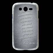 Coque Samsung Galaxy Grand Bons heureux Noir Citation Oscar Wilde