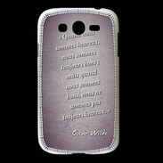 Coque Samsung Galaxy Grand Bons heureux Violet Citation Oscar Wilde