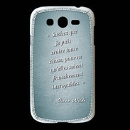 Coque Samsung Galaxy Grand Croire Turquoise Citation Oscar Wilde