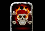 Coque Samsung Galaxy Grand Tête de mort en flamme 5