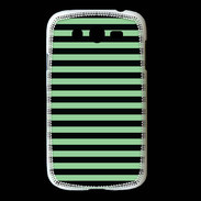 Coque Samsung Galaxy Grand rayures vert d'eau et noires