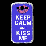 Coque Samsung Galaxy Grand Keep Calm Kiss me Bleu
