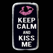Coque Samsung Galaxy Grand Keep Calm Kiss me Noir