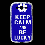 Coque Samsung Galaxy Grand Keep Calm Be lucky Bleu