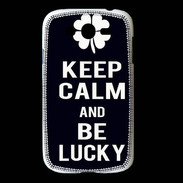 Coque Samsung Galaxy Grand Keep Calm Be lucky Noir