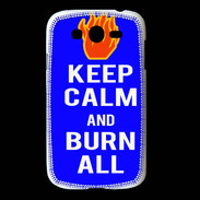 Coque Samsung Galaxy Grand Keep Calm Burn Bleu