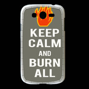 Coque Samsung Galaxy Grand Keep Calm Burn Gris