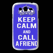 Coque Samsung Galaxy Grand Keep Calm Call friend Bleu