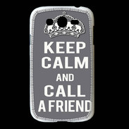 Coque Samsung Galaxy Grand Keep Calm Call friend Gris