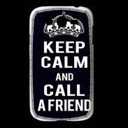 Coque Samsung Galaxy Grand Keep Calm Call friend Noir