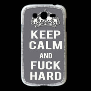 Coque Samsung Galaxy Grand Keep calm Fuck hard Gris