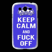 Coque Samsung Galaxy Grand Keep Calm Fuck off bleu