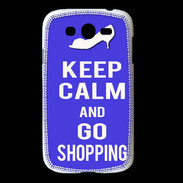 Coque Samsung Galaxy Grand Keep Calm Go Shopping Bleu