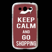 Coque Samsung Galaxy Grand Keep Calm Go Shopping Brique