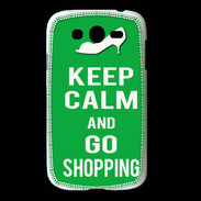 Coque Samsung Galaxy Grand Keep Calm Go Shopping Vert
