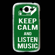 Coque Samsung Galaxy Grand Keep Calm Listen music Vert